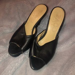 Black open toe pumps. Size 7.5